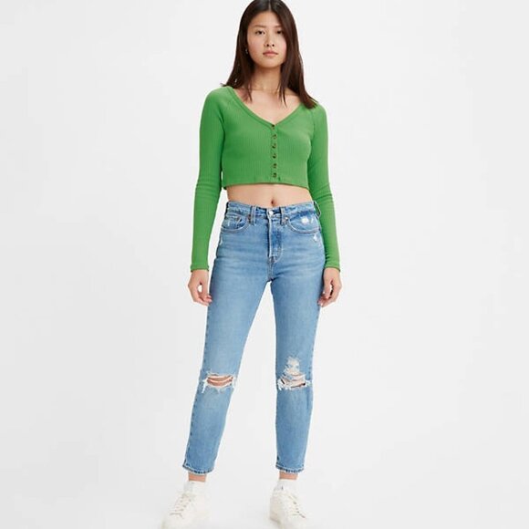 Levi's Premium Button Fly Wedgie  Fit Ankle Jeans - Picture 1 of 10